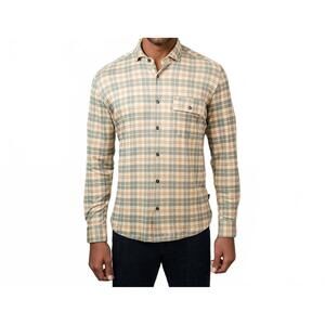 NEW STONE ROSE print getaway check long sleeve knit shirt in grey